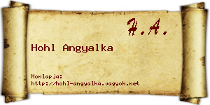Hohl Angyalka névjegykártya